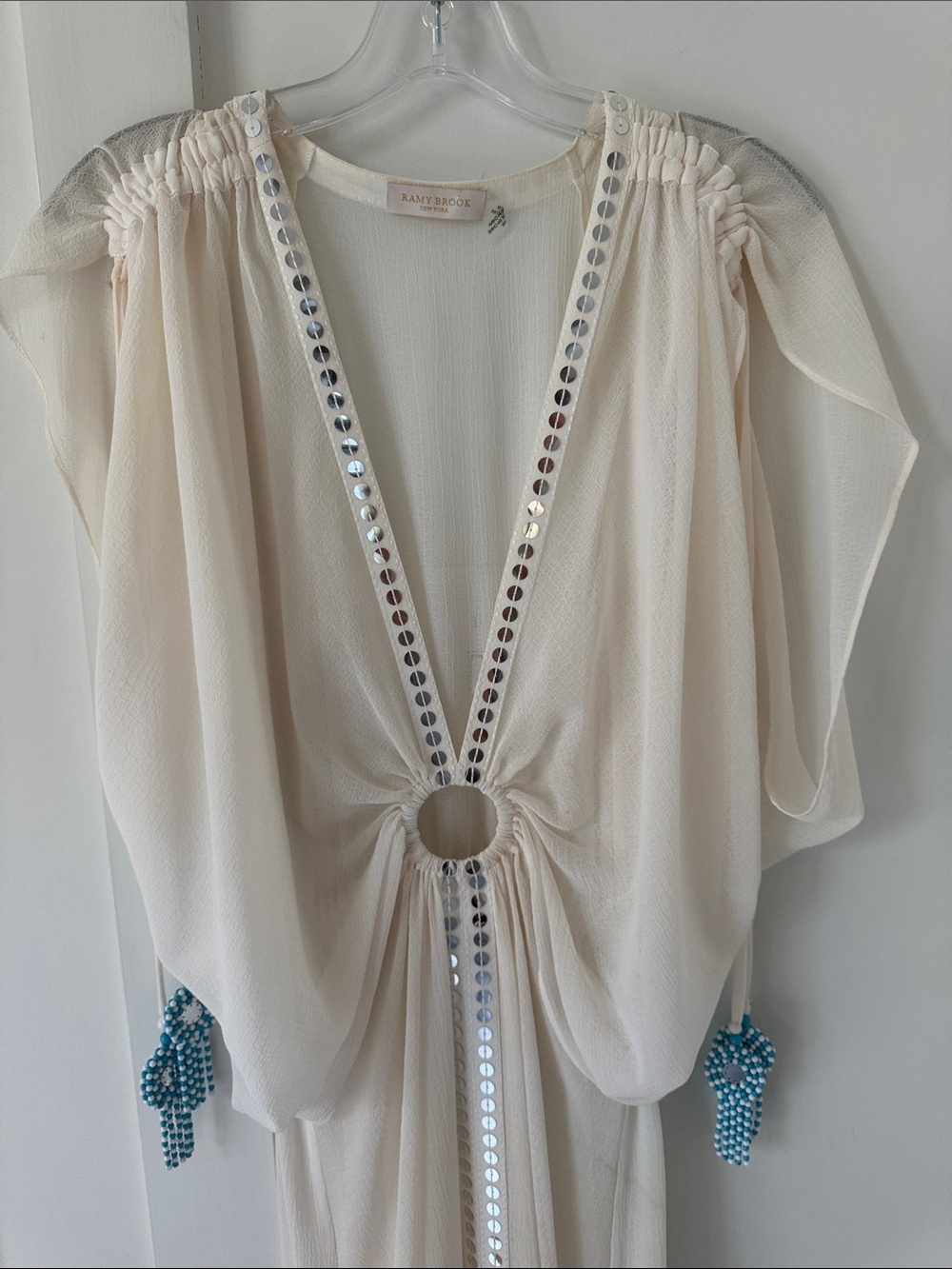 Tuckernuck Ramy Brook Sheer Sequin Dress Cover Up Size M